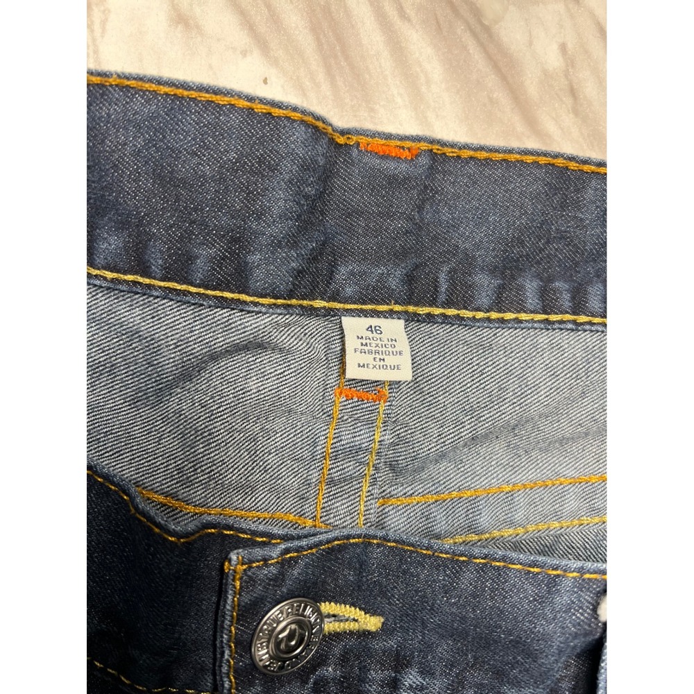True Religion Skinny Jeans Mens 42x34 Dark Wash Denim Horseshoe Logo Blue - Picture 5 of 6